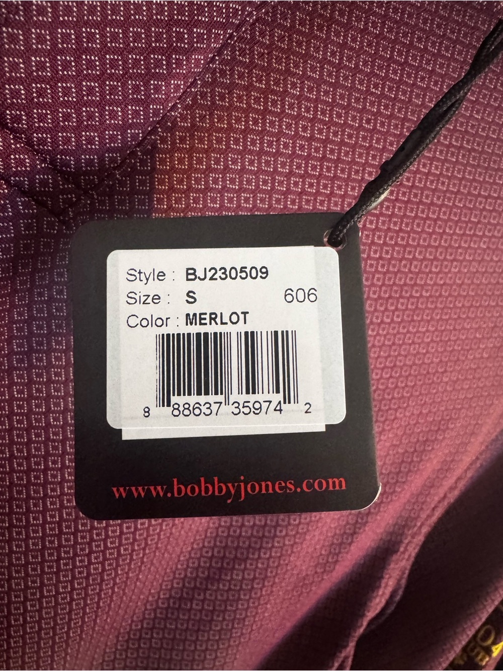 Bobby Jones Maroon Performance Polo - Picture 3 of 5